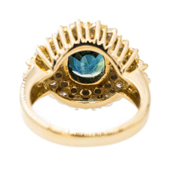 Bague Cocktail en or jaune, saphir et diamant - Castafiore