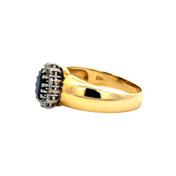 Bague Cocktail en or jaune, saphir et diamants - Castafiore