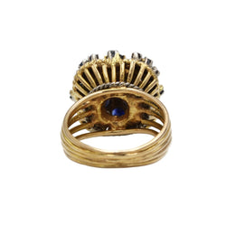 Bague Cocktail en or jaune, saphirs et diamants - Castafiore