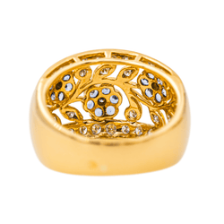 Bague Cocktail en or jaune, saphirs et diamants - Castafiore