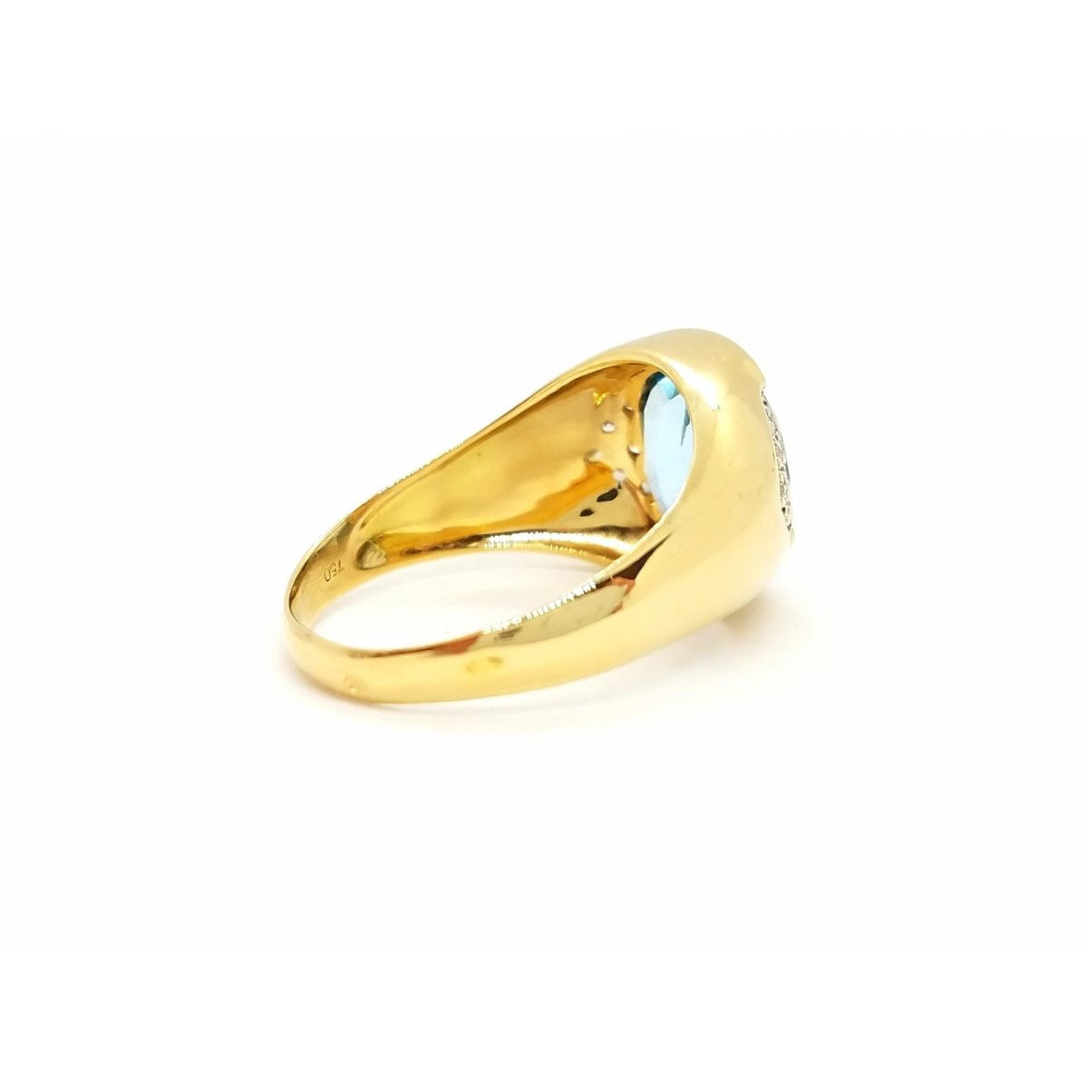 Bague Cocktail en or jaune, topaze et diamant - Castafiore