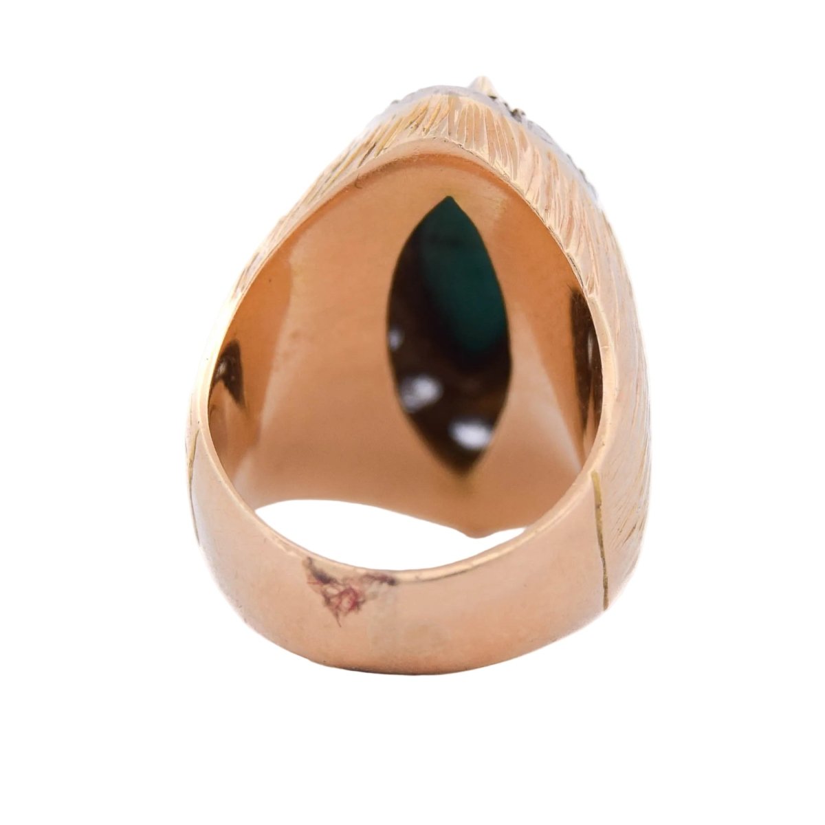 Bague Cocktail en or jaune, turquoise et diamants - Castafiore