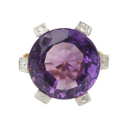 Bague COCKTAIL en or rose améthyste et diamants - Castafiore