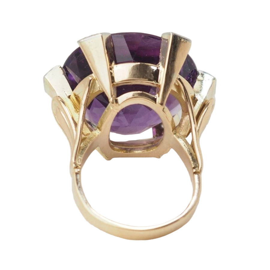 Bague COCKTAIL en or rose améthyste et diamants - Castafiore