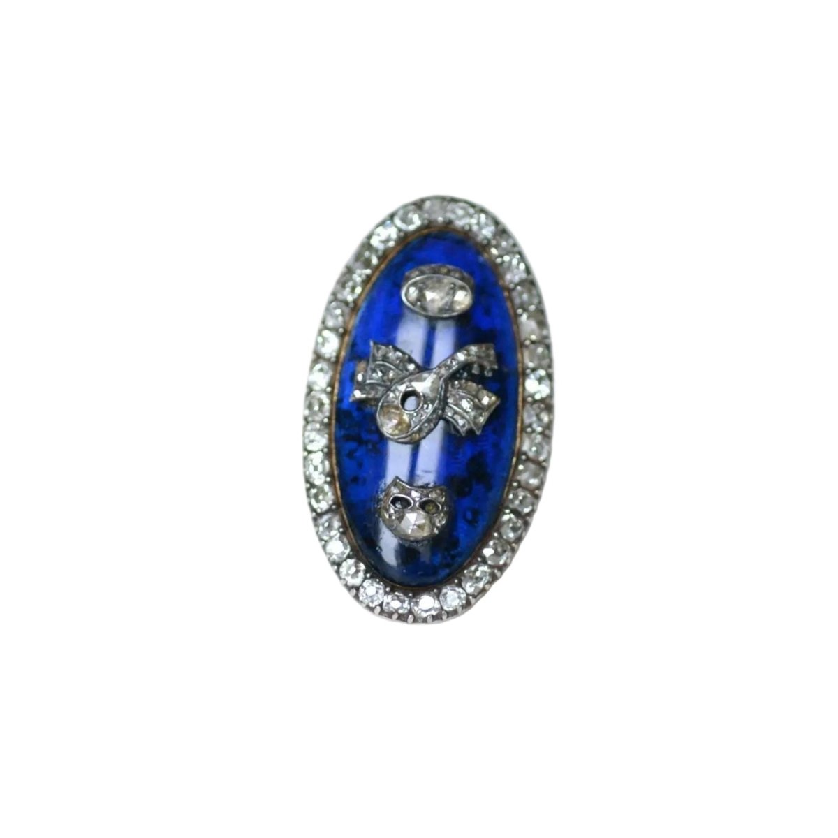 Bague Cocktail en or rose, argent, émail et diamants - Castafiore