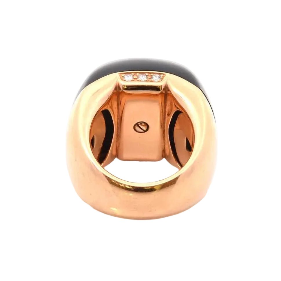 Bague Cocktail en or rose, ébène et diamants - Castafiore