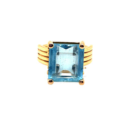 Bague Cocktail en or rose et aigue - marine - Castafiore