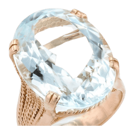 Bague Cocktail en or rose et aigue - marine - Castafiore