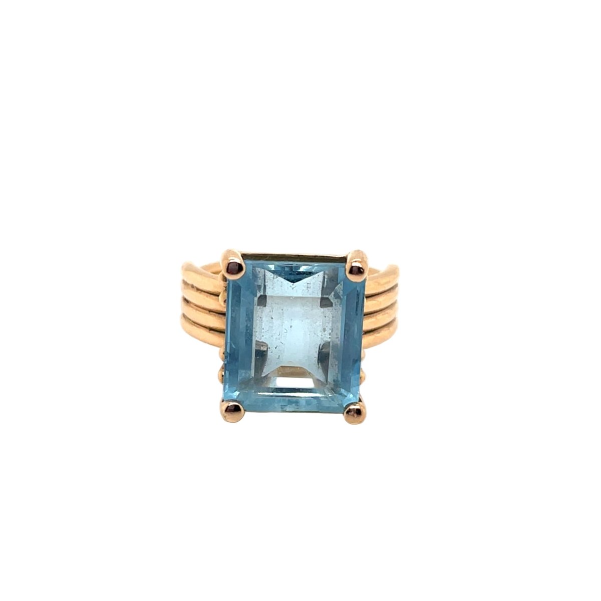 Bague Cocktail en or rose et aigue - marine - Castafiore