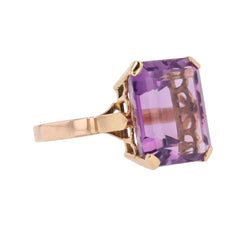 Bague Cocktail en or rose et améthyste - Castafiore