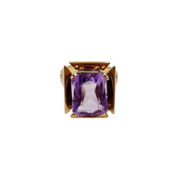 Bague Cocktail en or rose et améthyste - Castafiore