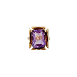 Bague Cocktail en or rose et améthyste - Castafiore