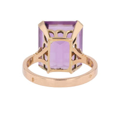 Bague Cocktail en or rose et améthyste - Castafiore