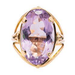 Bague Cocktail en or rose et améthyste - Castafiore