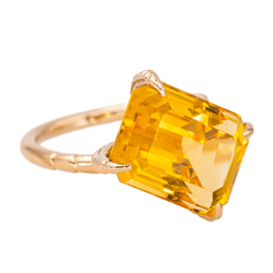 Bague Cocktail en or rose et citrine - Castafiore