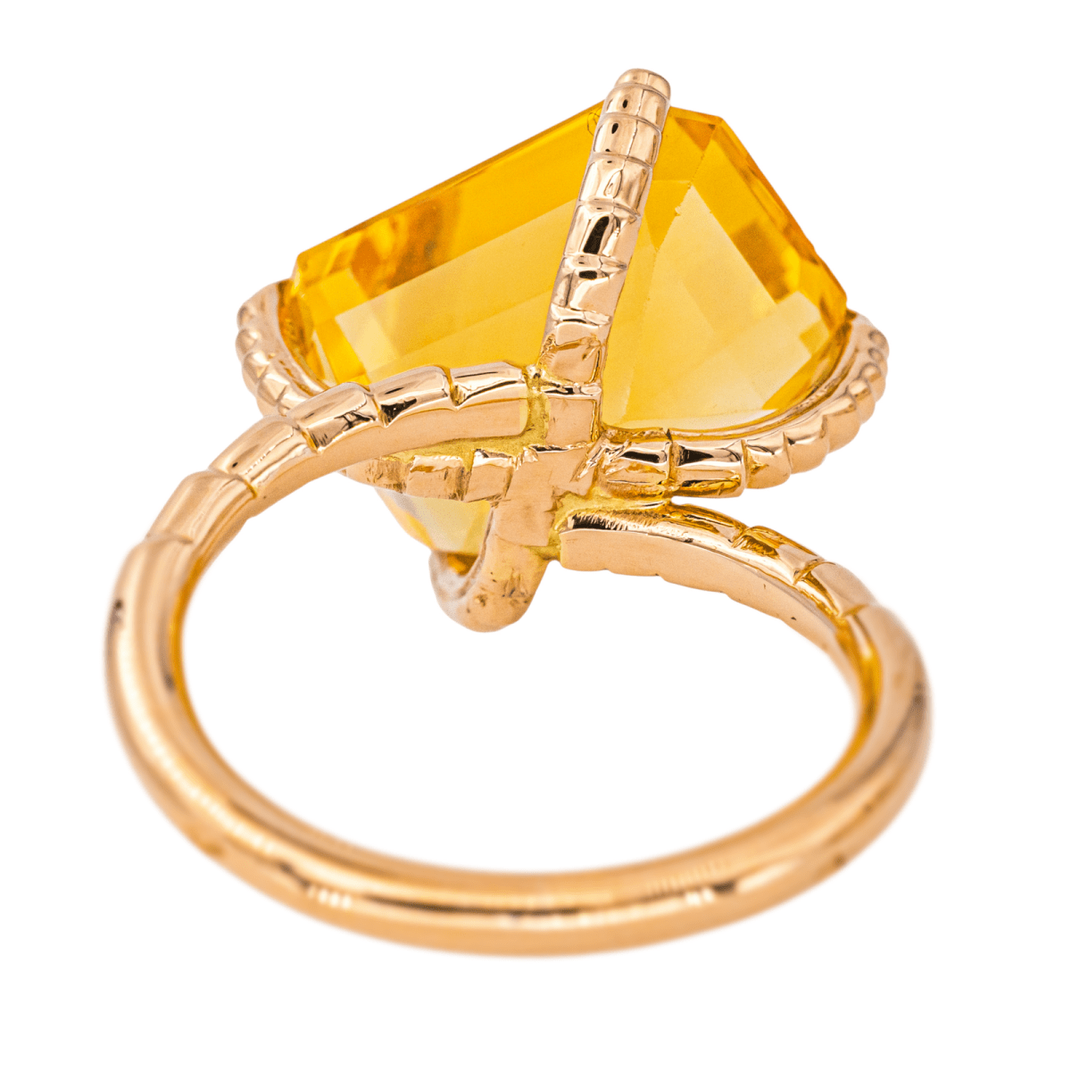 Bague Cocktail en or rose et citrine - Castafiore