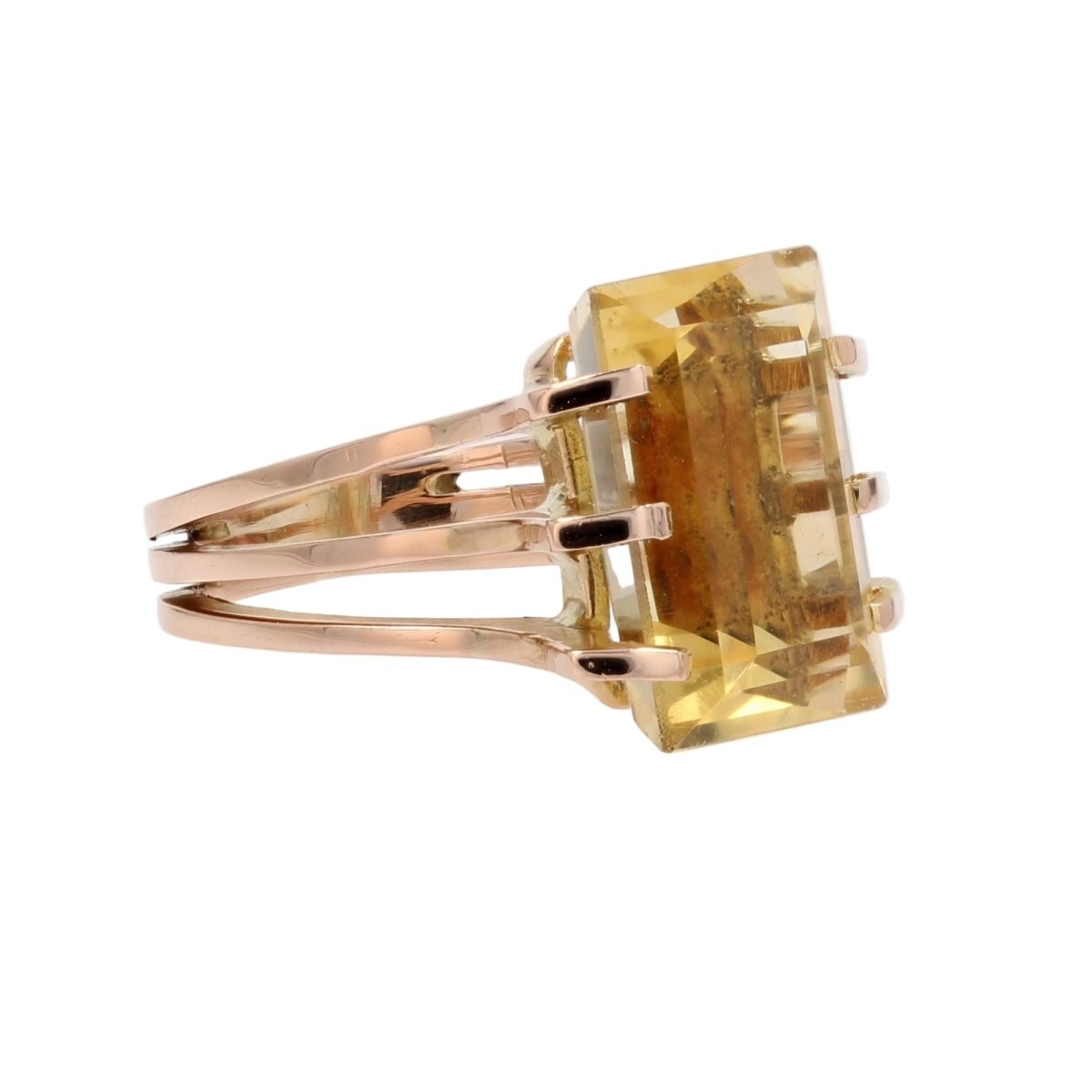Bague Cocktail en or rose et citrine - Castafiore