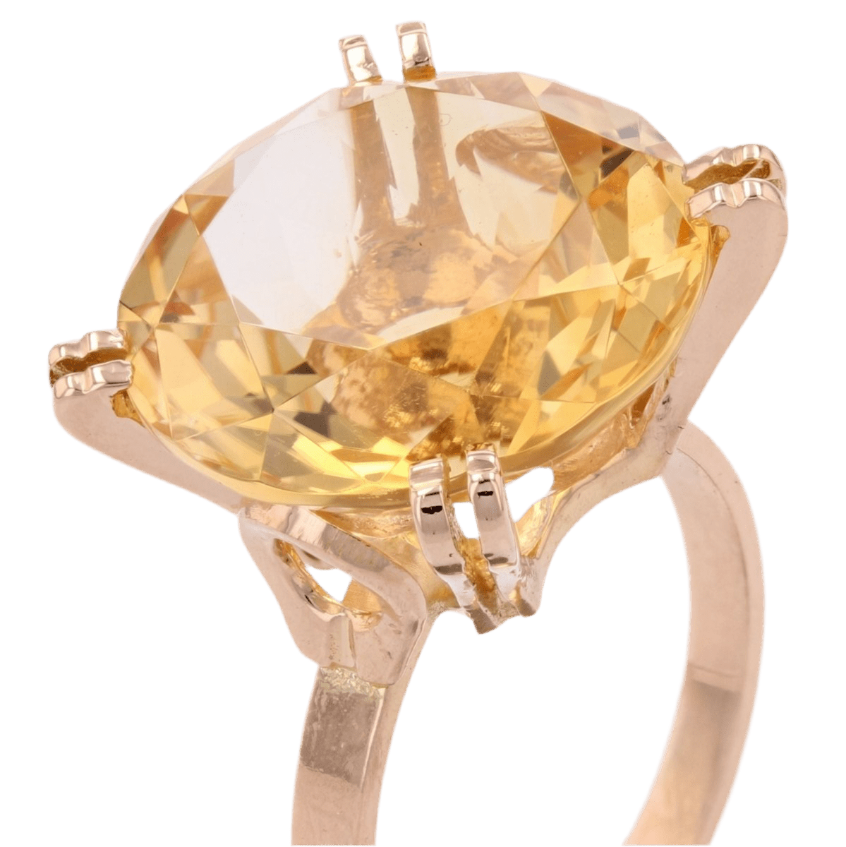 Bague Cocktail en or rose et citrine - Castafiore