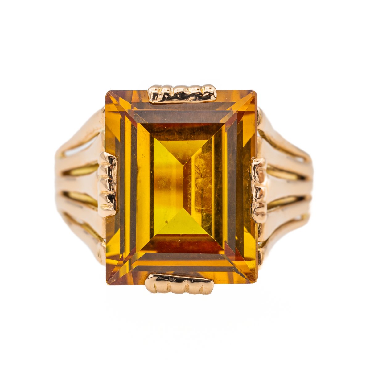 Bague Cocktail en or rose et citrine - Castafiore