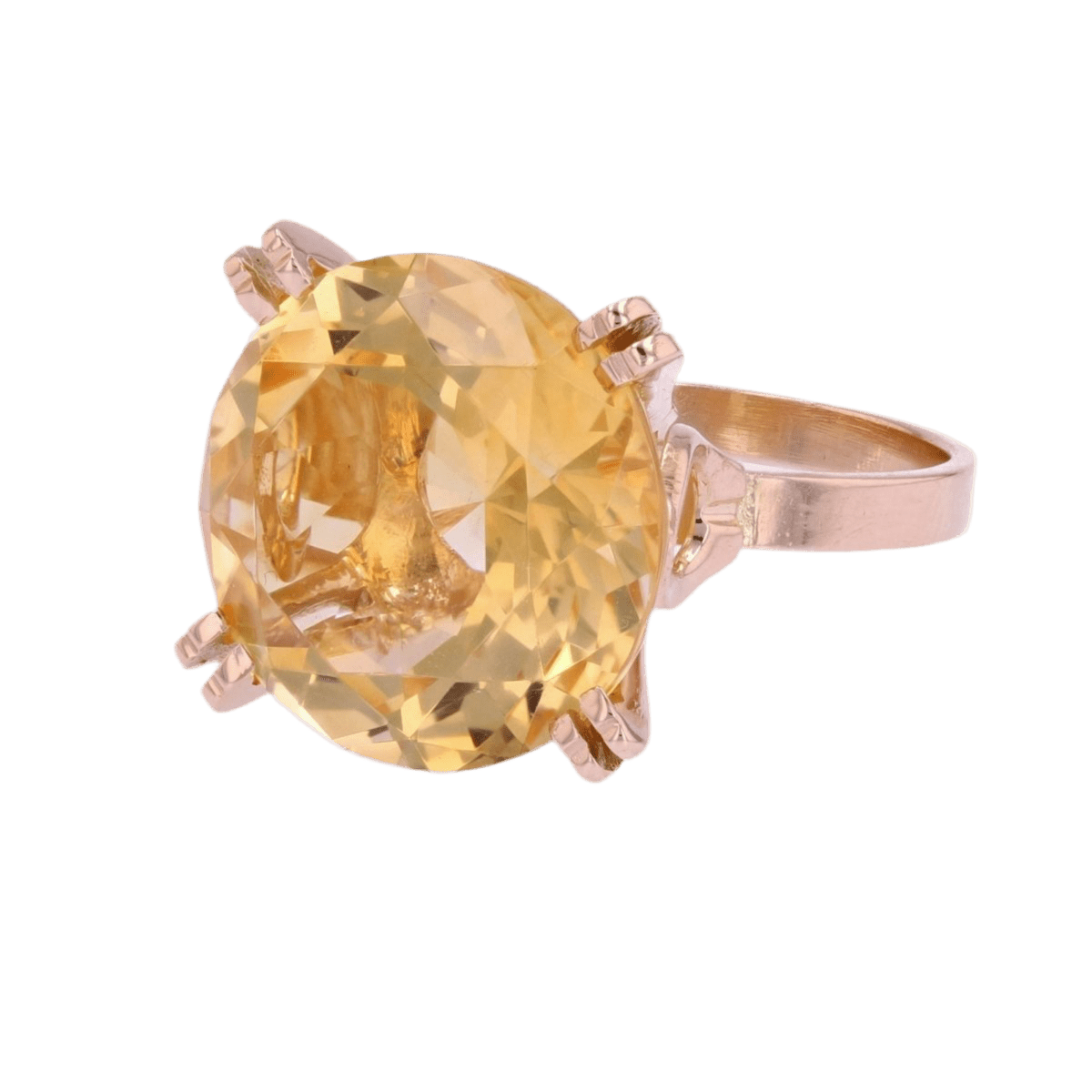 Bague Cocktail en or rose et citrine - Castafiore