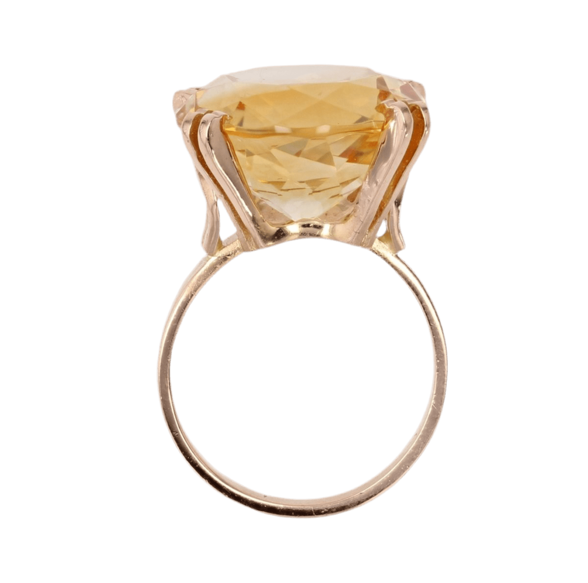 Bague Cocktail en or rose et citrine - Castafiore