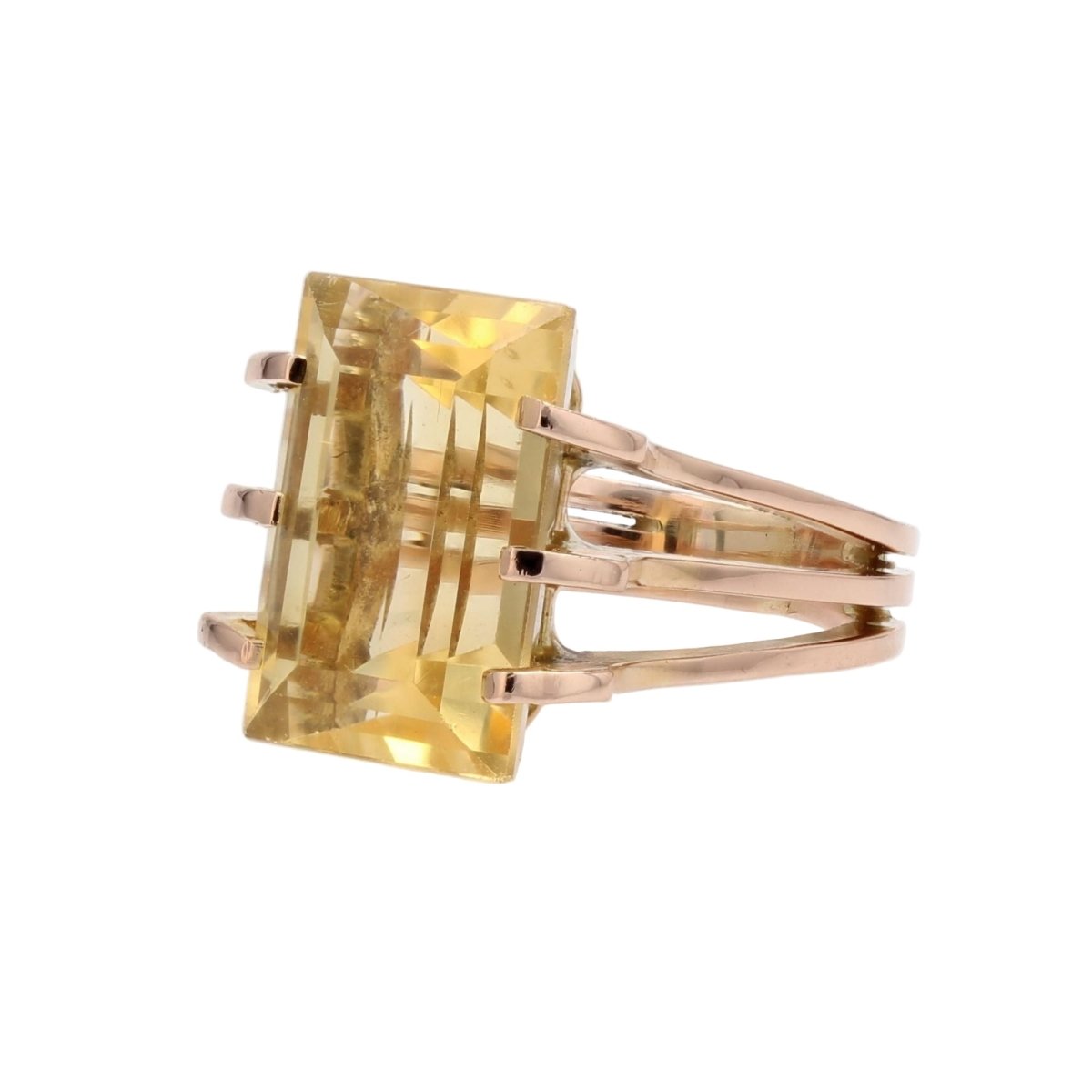 Bague Cocktail en or rose et citrine - Castafiore