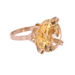 Bague Cocktail en or rose et citrine - Castafiore