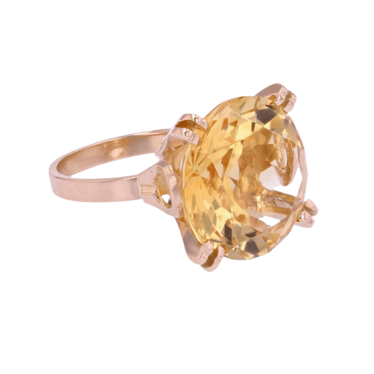 Bague Cocktail en or rose et citrine - Castafiore