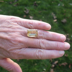 Bague cocktail en or rose et citrine - Castafiore