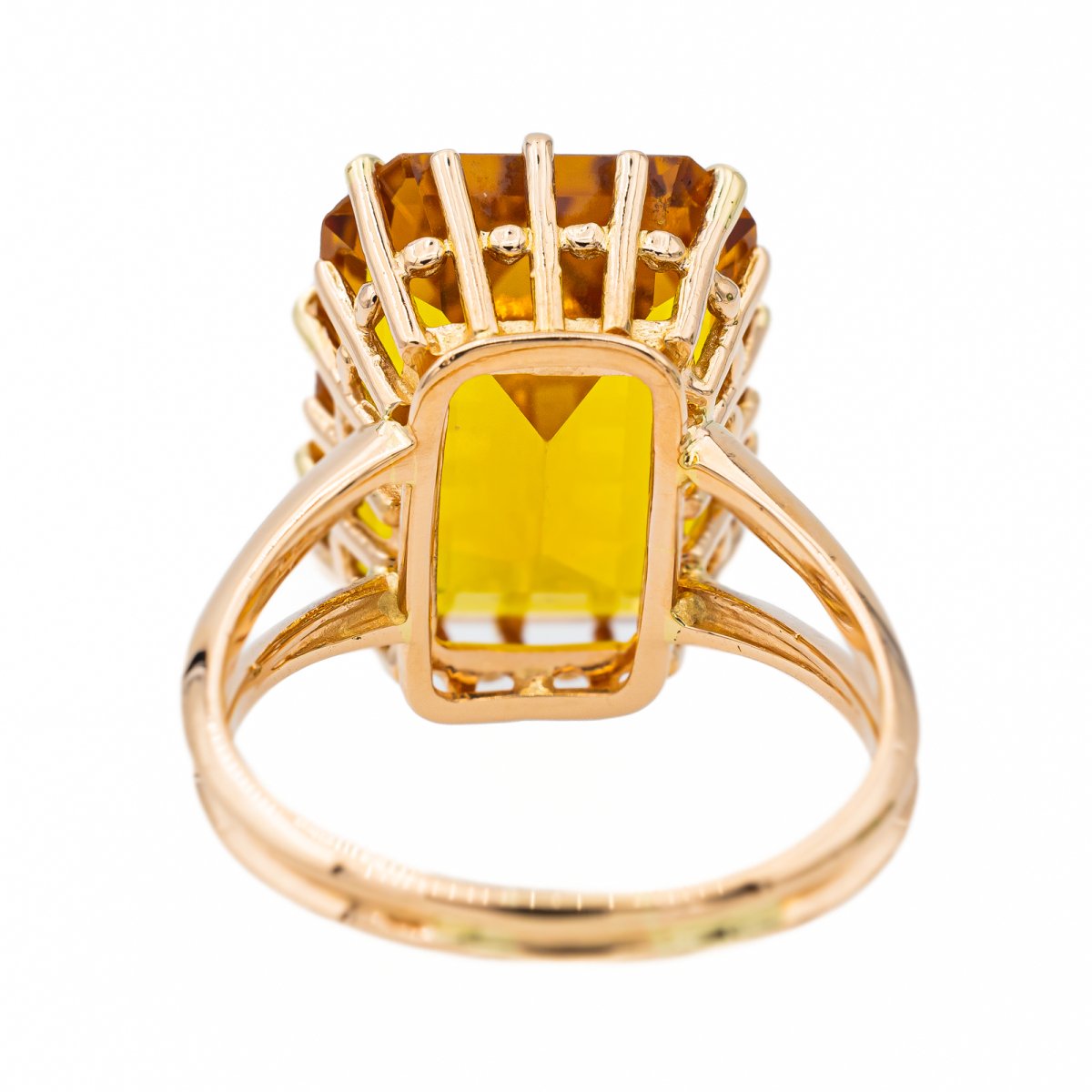 Bague Cocktail en or rose et citrine - Castafiore