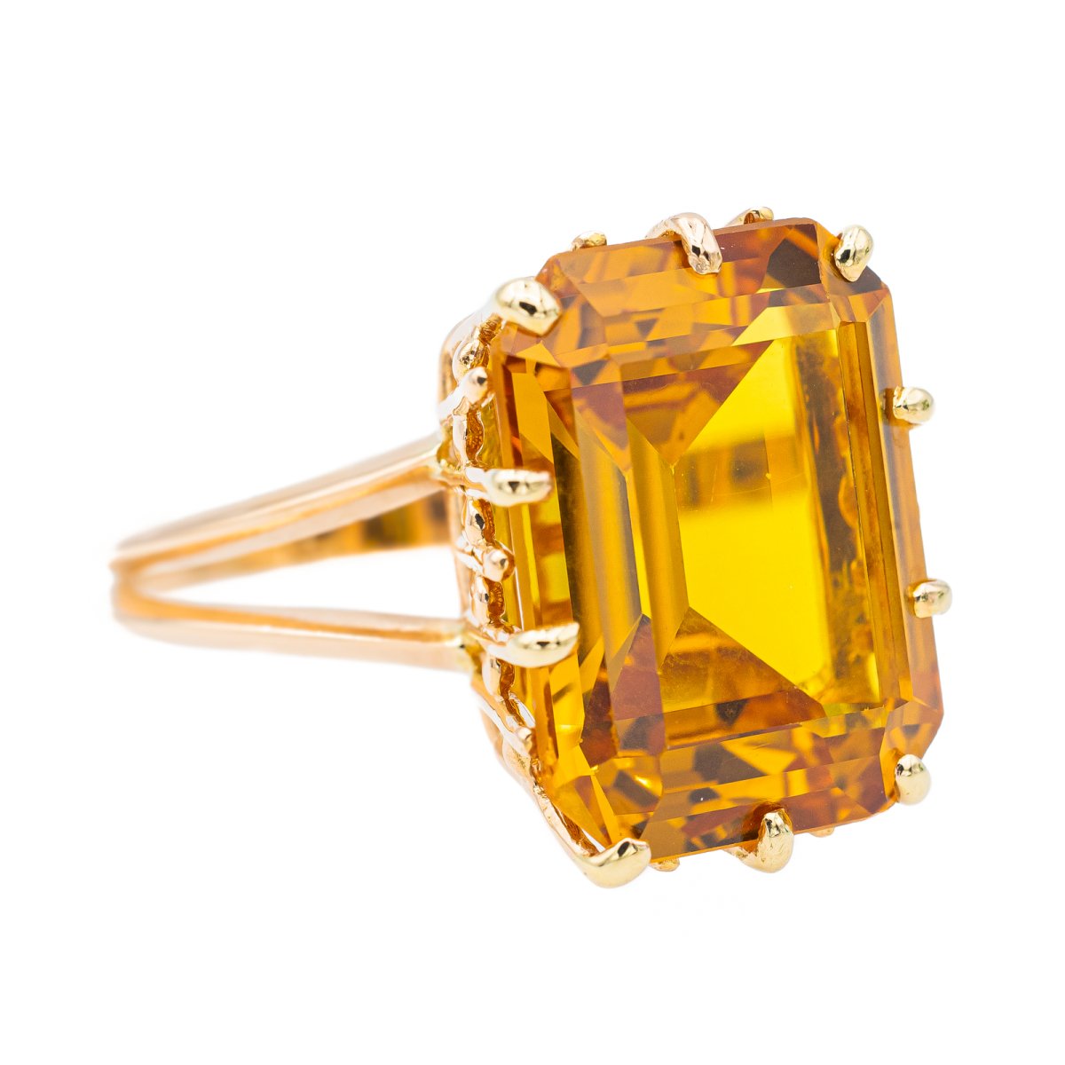 Bague Cocktail en or rose et citrine - Castafiore