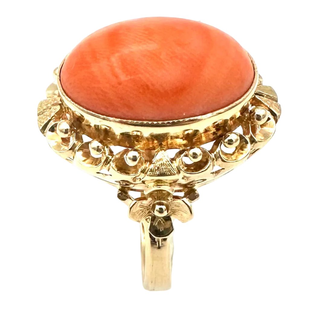 Bague Cocktail en or rose et corail - Castafiore