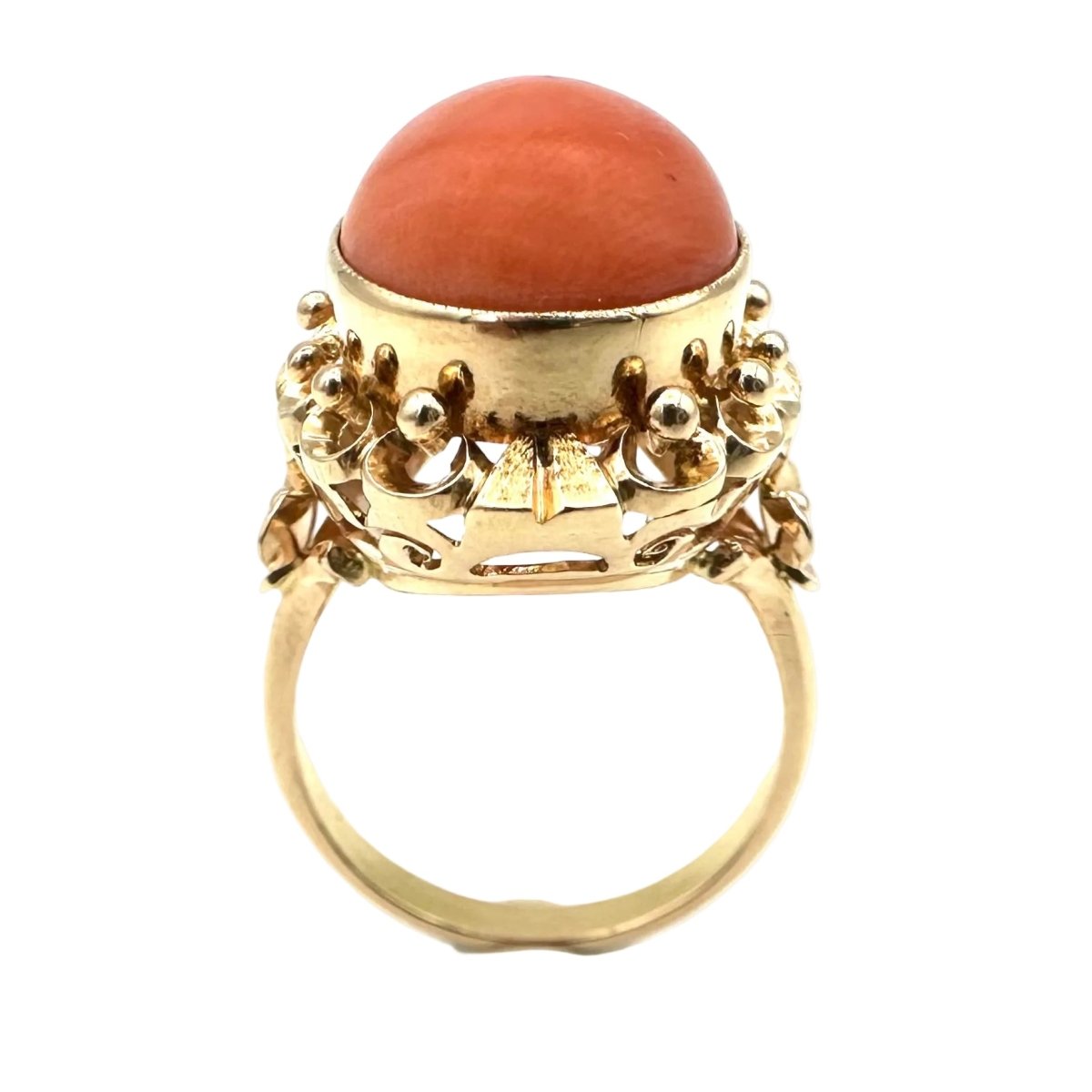 Bague Cocktail en or rose et corail - Castafiore