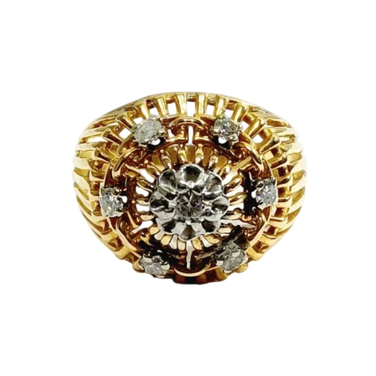 Bague Cocktail en or rose et diamants - Castafiore