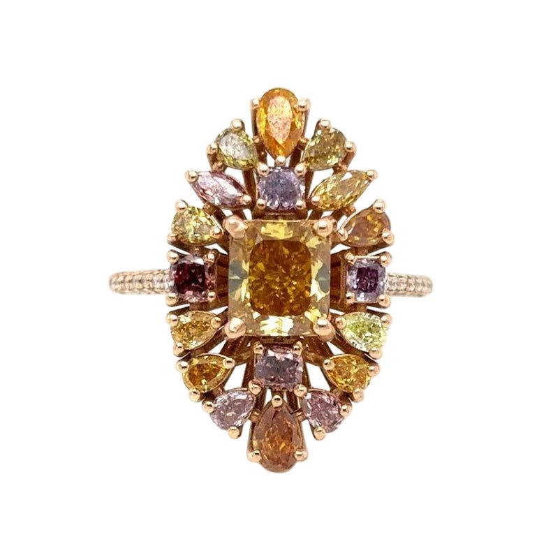 Bague Cocktail en or rose et diamants - Castafiore