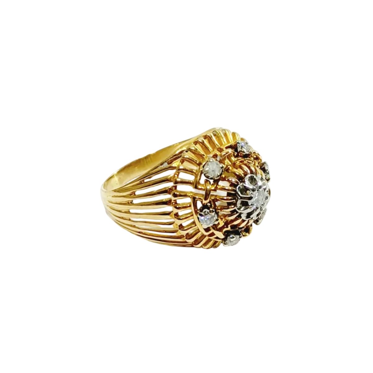 Bague Cocktail en or rose et diamants - Castafiore