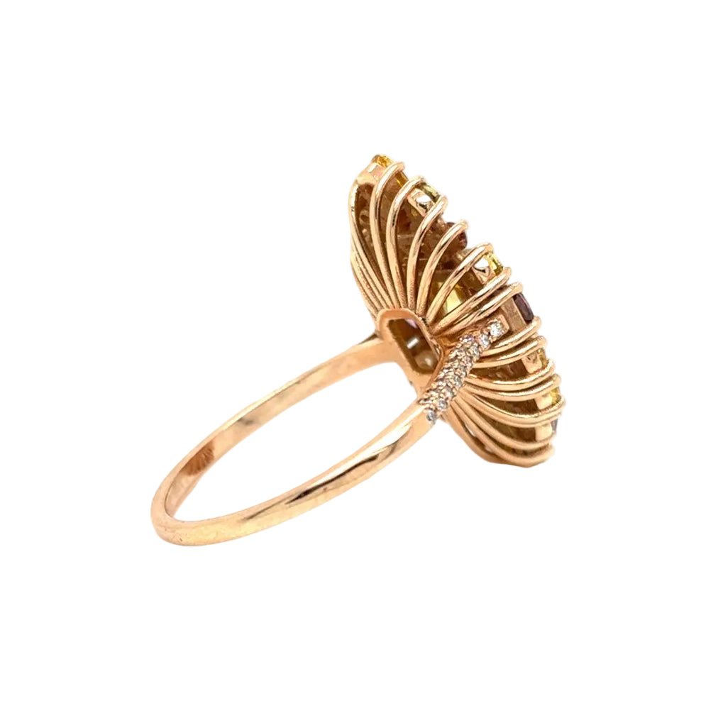 Bague Cocktail en or rose et diamants - Castafiore