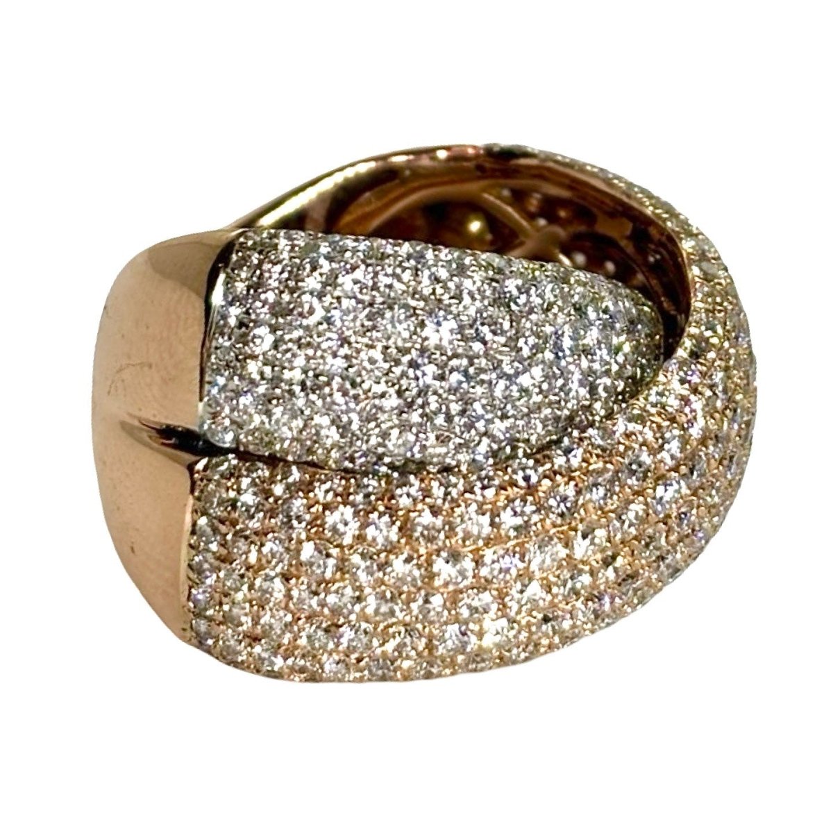 Bague Cocktail en or rose et diamants - Castafiore