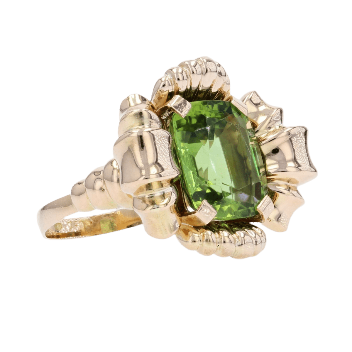 Bague Cocktail en or rose et péridot - Castafiore