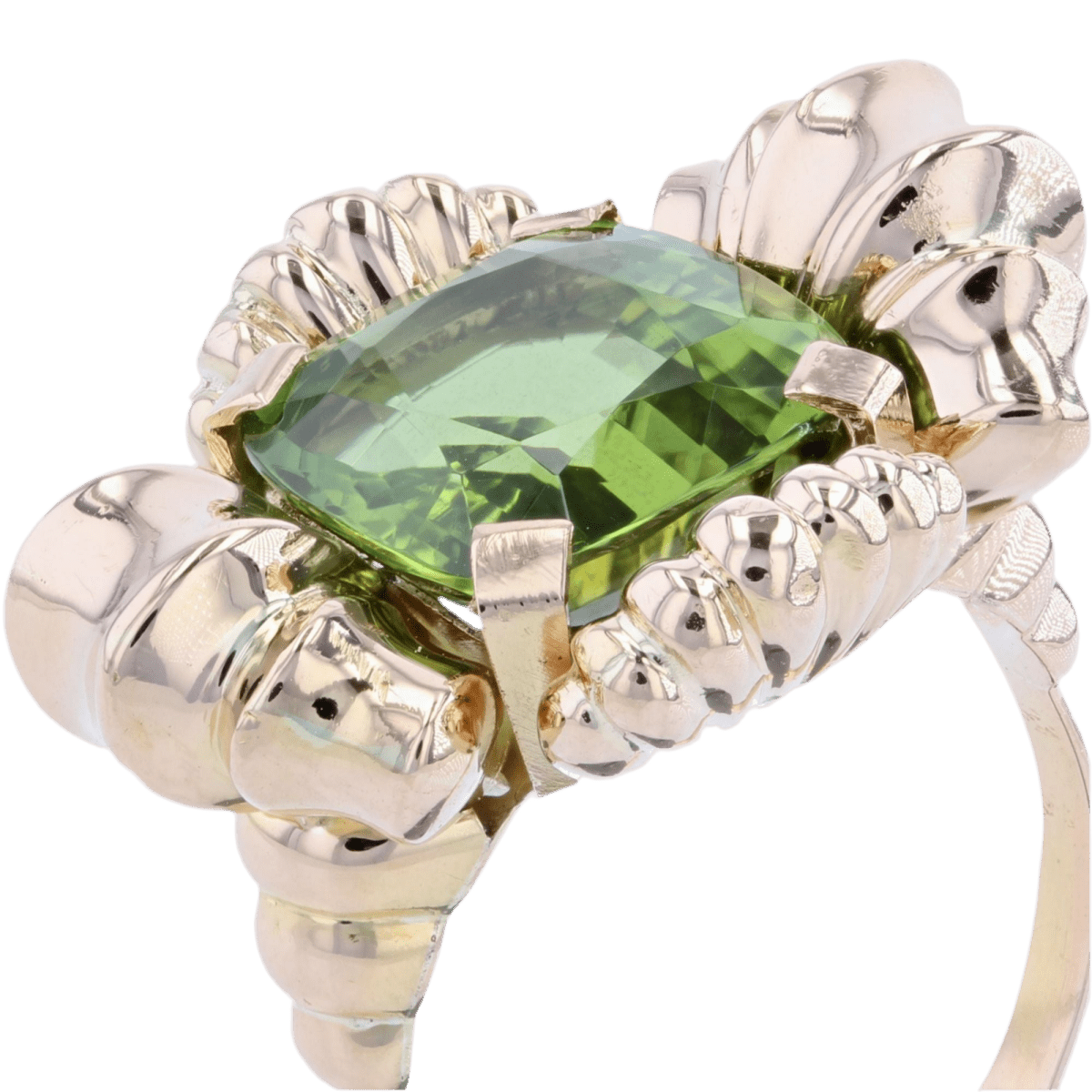 Bague Cocktail en or rose et péridot - Castafiore