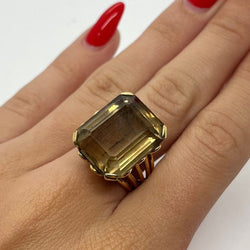 Bague Cocktail en or rose et quartz - Castafiore