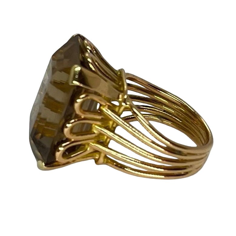 Bague Cocktail en or rose et quartz - Castafiore