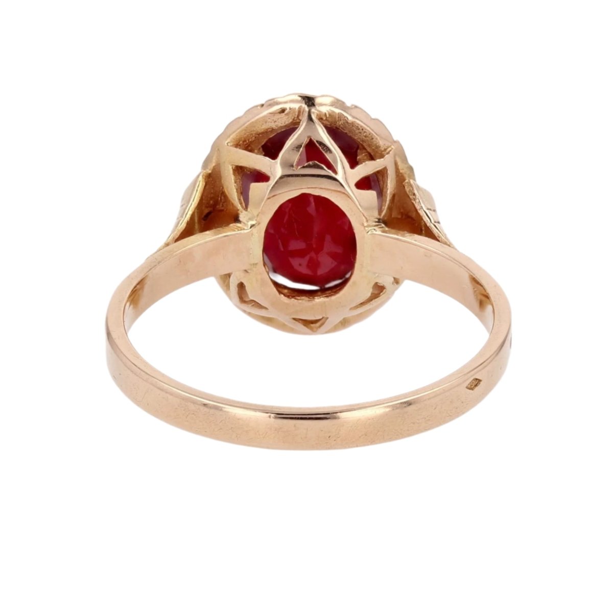 Bague Cocktail en or rose et rubis - Castafiore