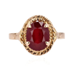 Bague Cocktail en or rose et rubis - Castafiore