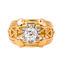 Bague Cocktail en or rose, platine et diamant - Castafiore