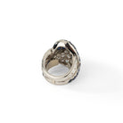 Bague Cocktail en platine, diamants et saphirs - Castafiore