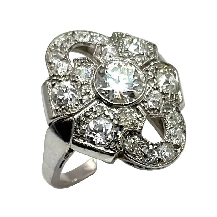 Bague Cocktail en platine et diamants - Castafiore