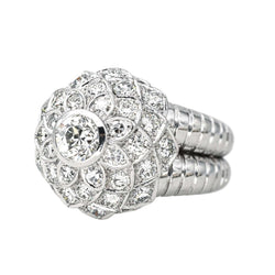 Bague Cocktail en platine et diamants - Castafiore