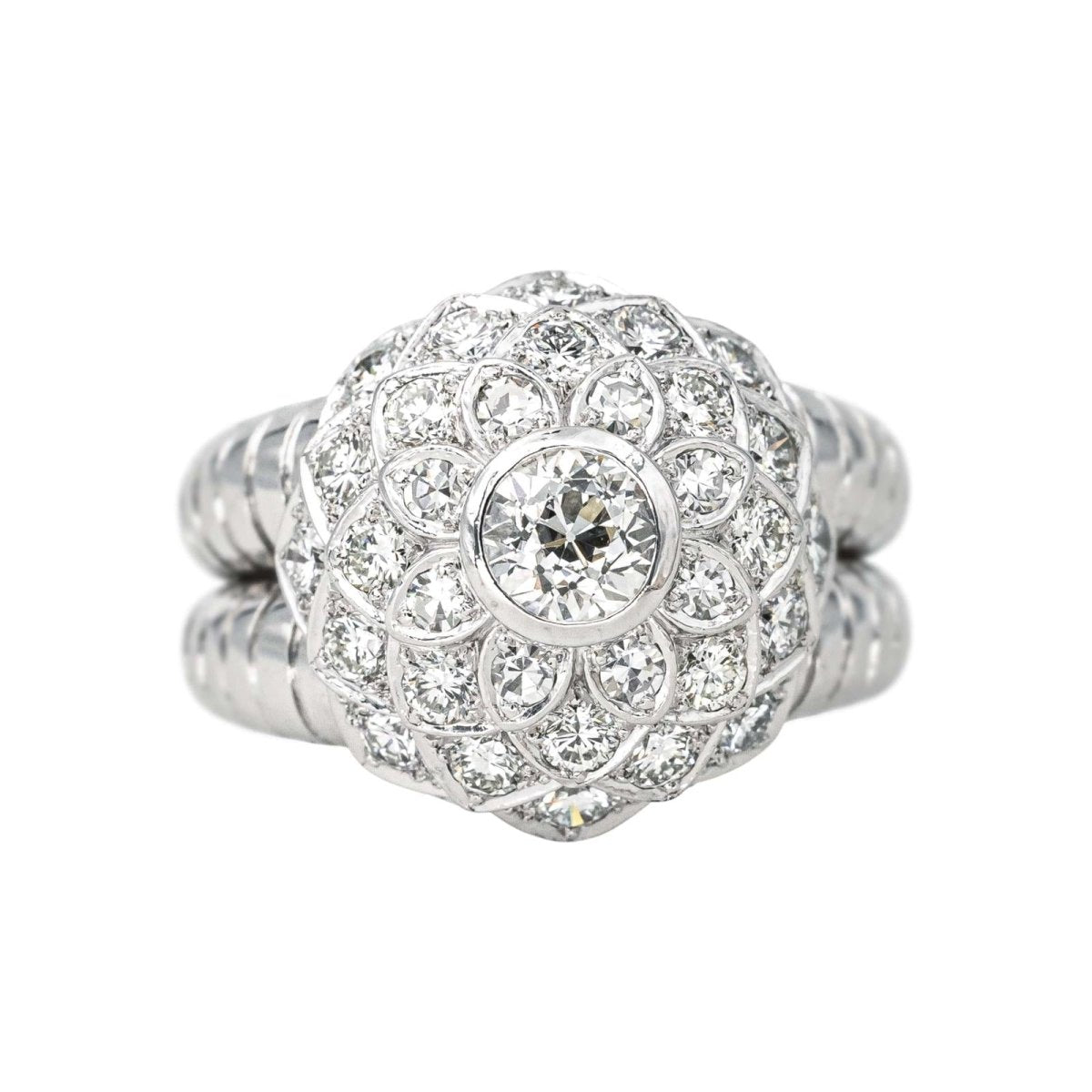 Bague Cocktail en platine et diamants - Castafiore
