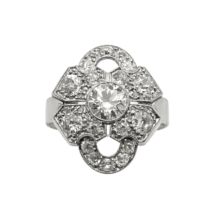 Bague Cocktail en platine et diamants - Castafiore